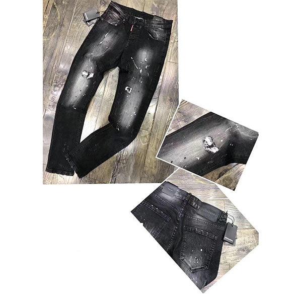 Dsquared2 Slim fit Black white patch Jeans - Obeezi.com