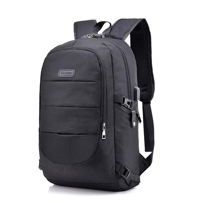Dxyizu Oxford Men's Casual BackPack With Anti-Theft Lock And USB Charging Port-Black - Obeezi.com