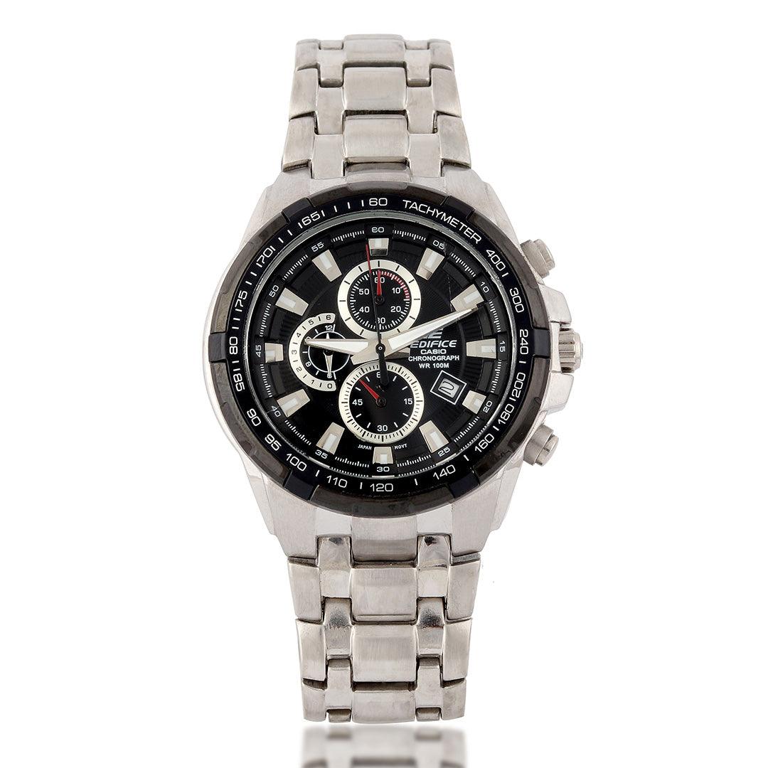Edifice Casio Chronograph Men's Watch With Black Dial - Obeezi.com