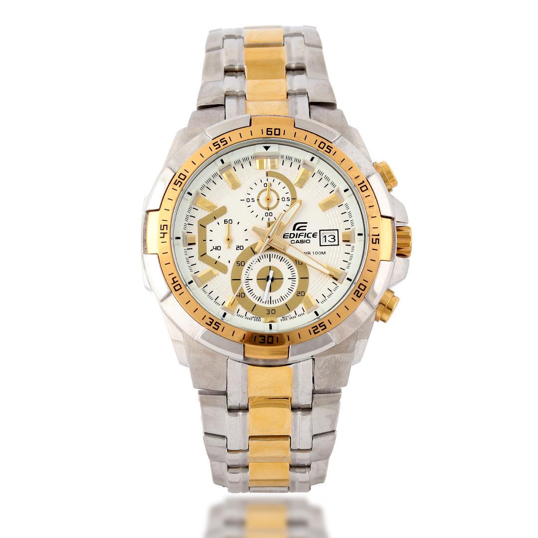 Edifice Casio Two-Toned Chronograph Men's Stainless Steel Watch - Obeezi.com