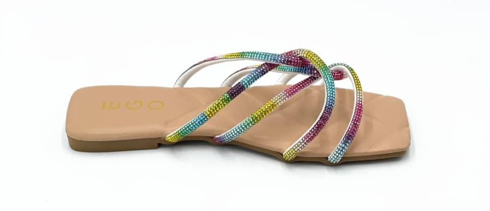 EGO Classic Flat heel Multi Coloured With Brown Sole Design Slipper - Obeezi.com