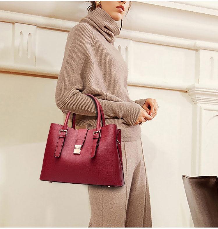 Elegant Premium Quality Women's Hand Bag - Red - Obeezi.com