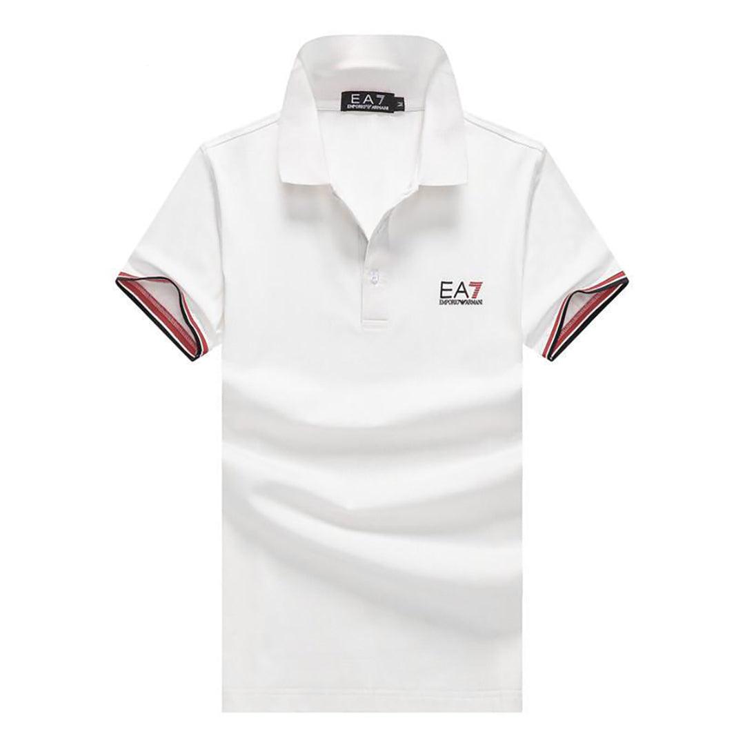 Emp classic Cotton polo shirt in pique cotton blend- White - Obeezi.com