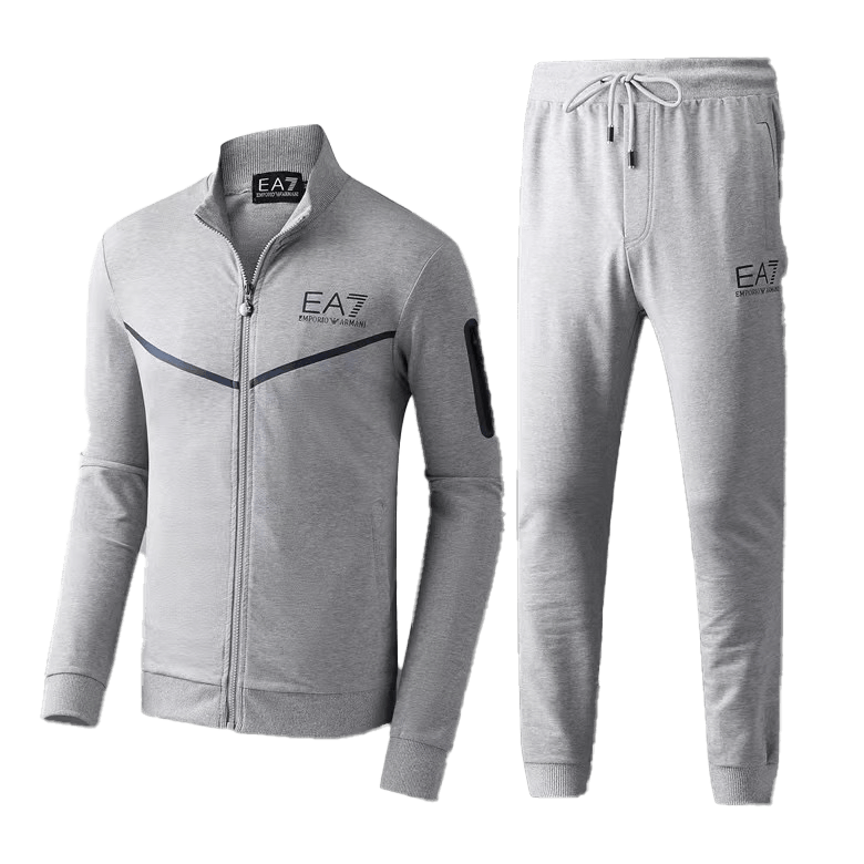 Empani Two Piece Cotton Designed Track Suit - Grey - Obeezi.com