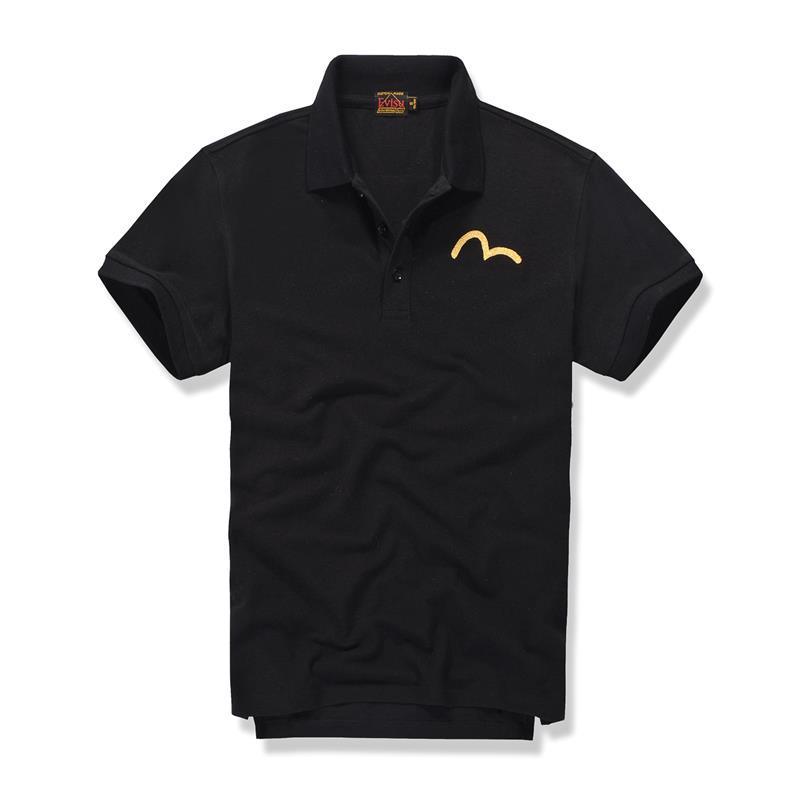 Evisu Polo Shirt With Metallic Embroidered Logo-Black - Obeezi.com