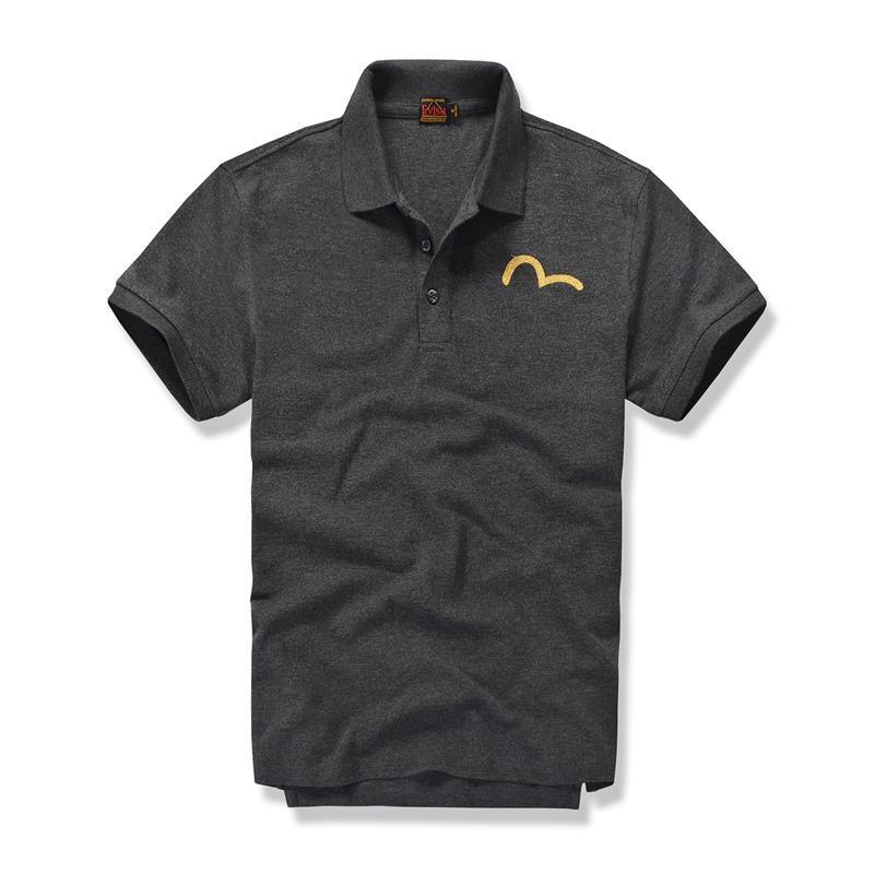 Evisu Polo Shirt With Metallic Embroidered Logo-Grey - Obeezi.com