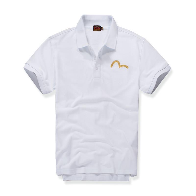 Evisu Polo Shirt With Metallic Embroidered Logo-White - Obeezi.com