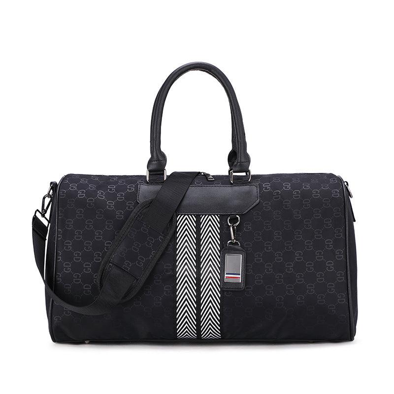 Executive Black Large Capacity Travel Bag With Classic Black And White Designs - Obeezi.com