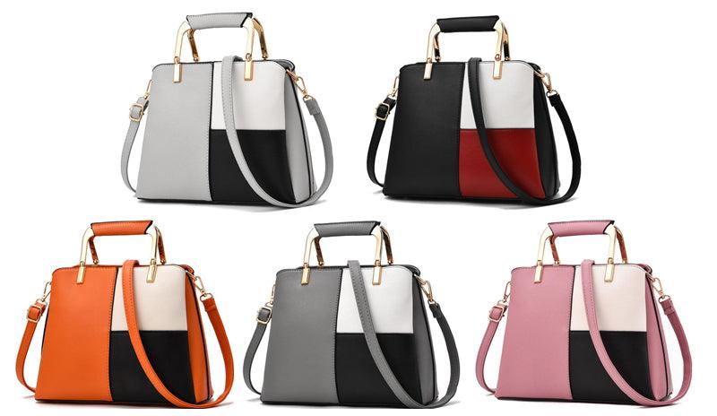 Exquisite Leather Mix Colors Tote Women Bags - Light Grey - Obeezi.com