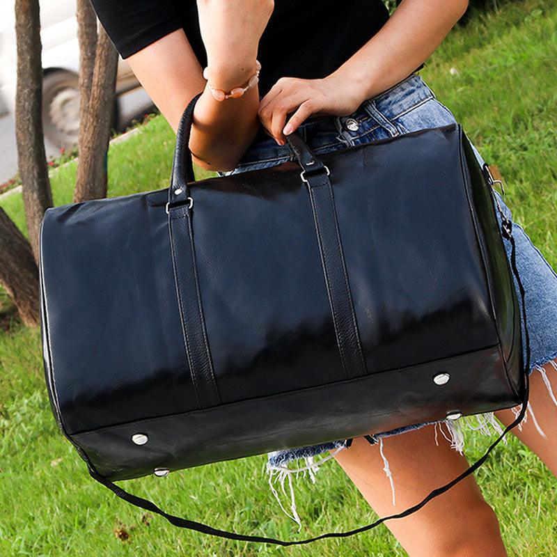 Exquisite Multi-Dimensional Leather Travel Bag- Black - Obeezi.com