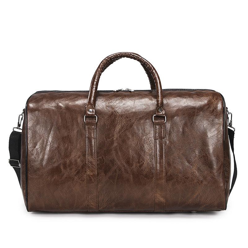 Exquisite Multi-Dimensional Leather Travel Bag- Brown - Obeezi.com