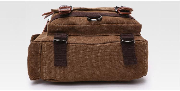 Exquisite Outdoor Canvas Crossbody Bag Travel Shoulder Bag- Coffee - Obeezi.com