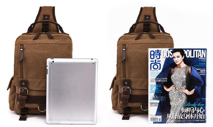 Exquisite Outdoor Canvas Crossbody Bag Travel Shoulder Bag- Dark Blue - Obeezi.com