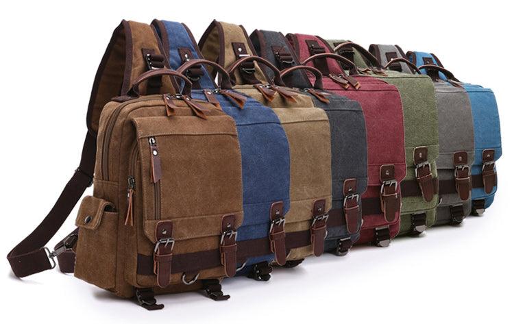 Exquisite Outdoor Canvas Crossbody Bag Travel Shoulder Bag- Wine - Obeezi.com