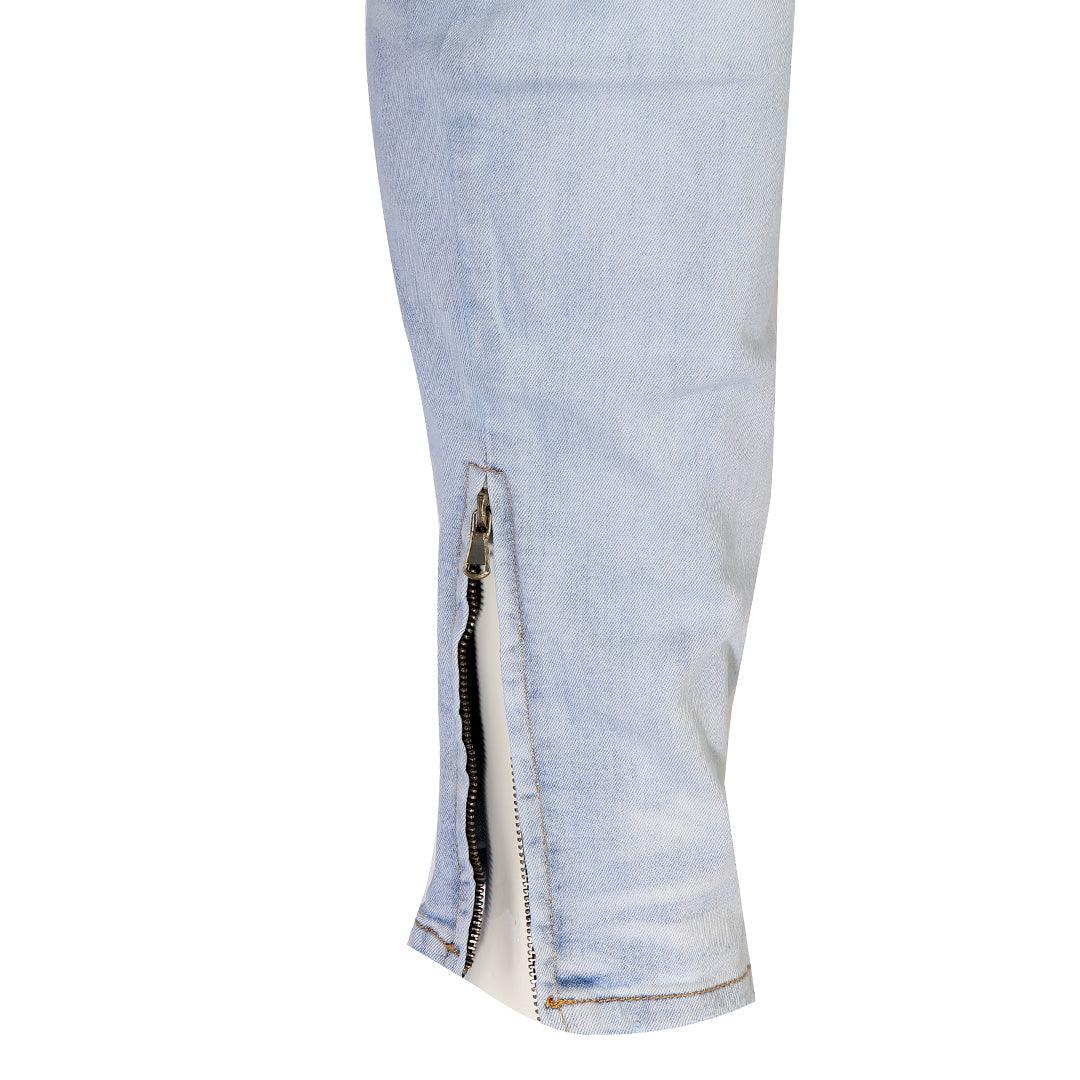 F.O.G Fourth Collection Ripped Mid-Rise Light Blue Jeans - Obeezi.com