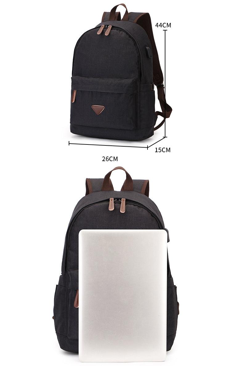 Fashion Casual Business Computer Backpack With USB Charging Port-Blue - Obeezi.com