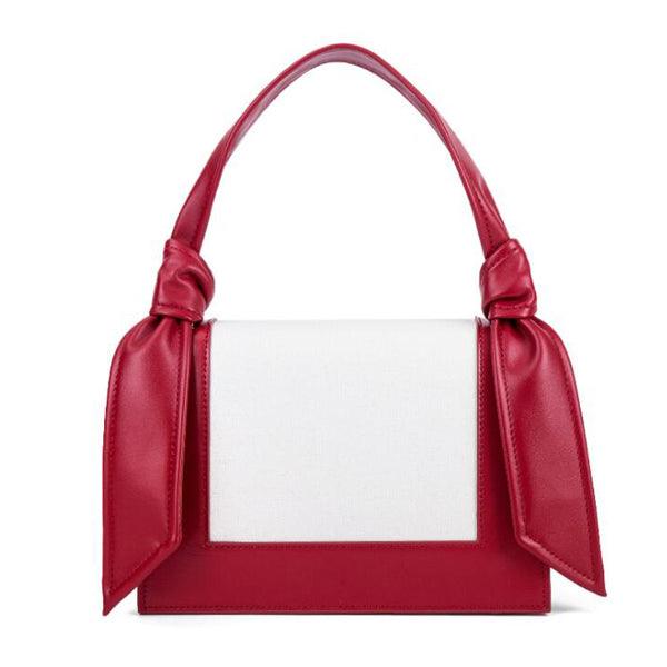 Fashion Women Tote With Scarf Elegant Handbag Red - Obeezi.com