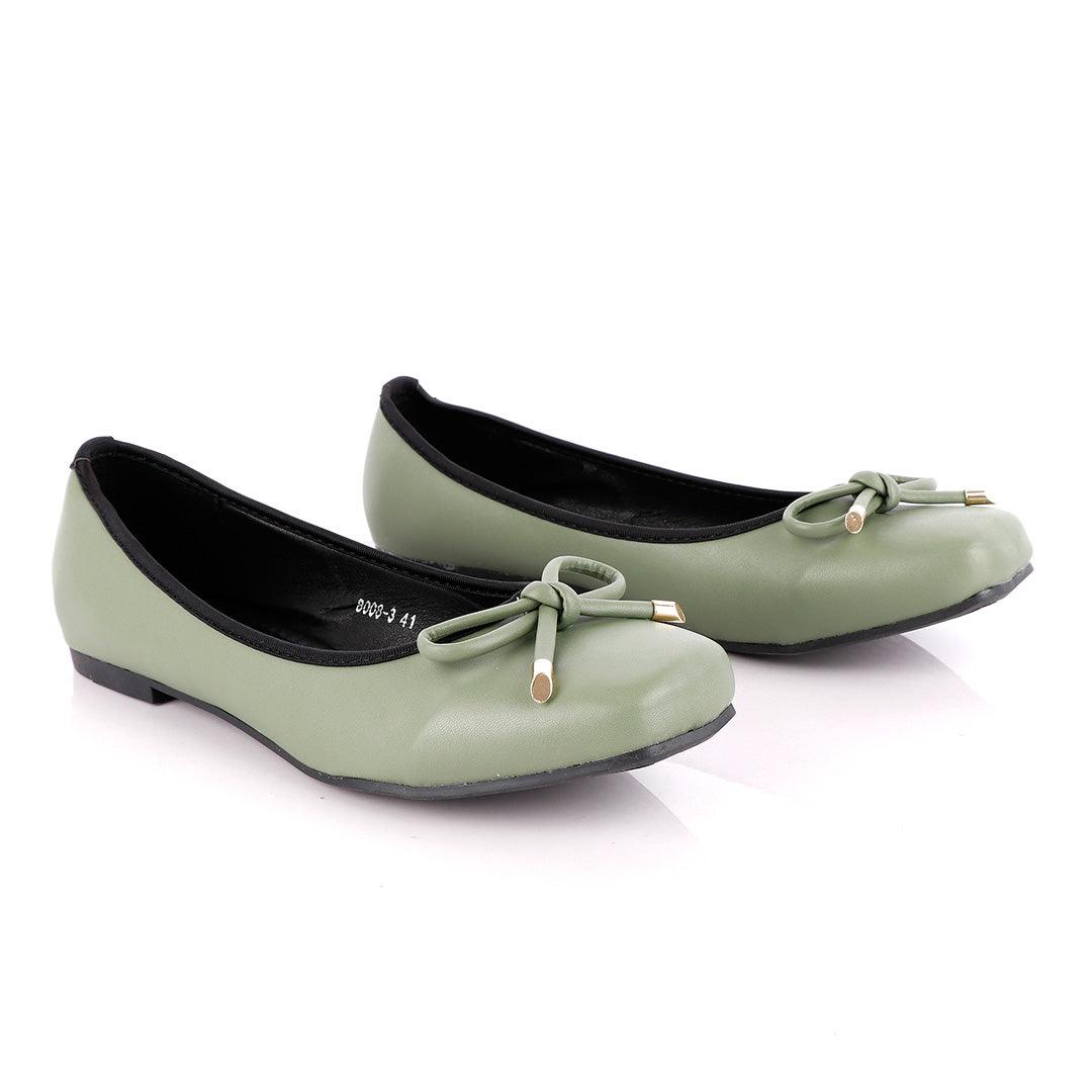 Fashionable Classic Green Women's Flat Shoe - Obeezi.com