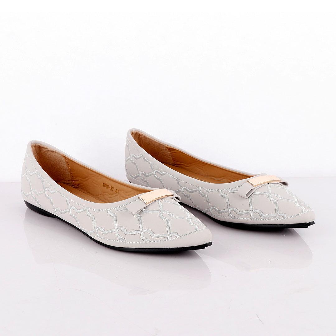 Fashionable Classic Office Woman's Flat Grey shoe - Obeezi.com