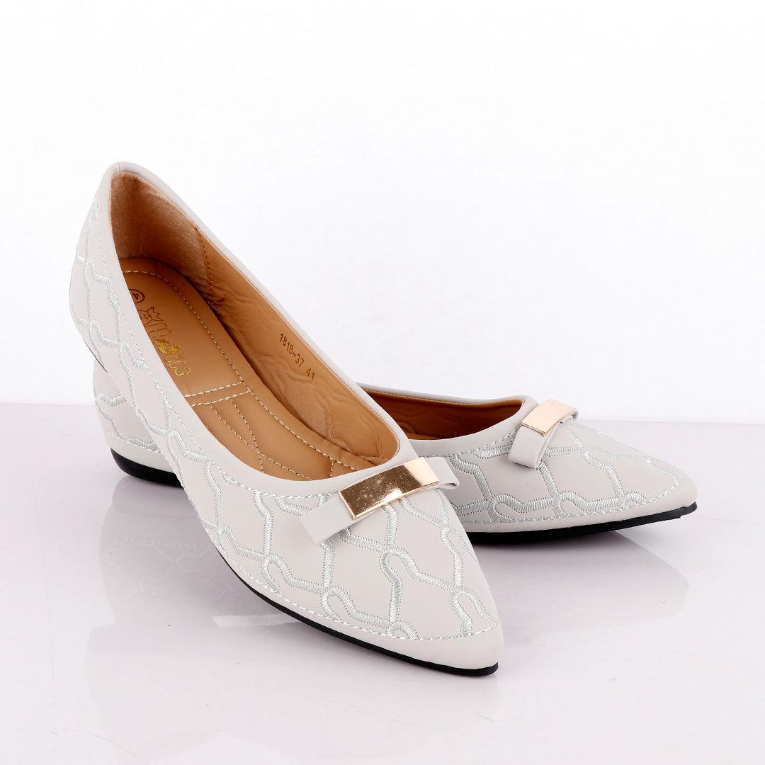 Fashionable Classic Office Woman's Flat Grey shoe - Obeezi.com