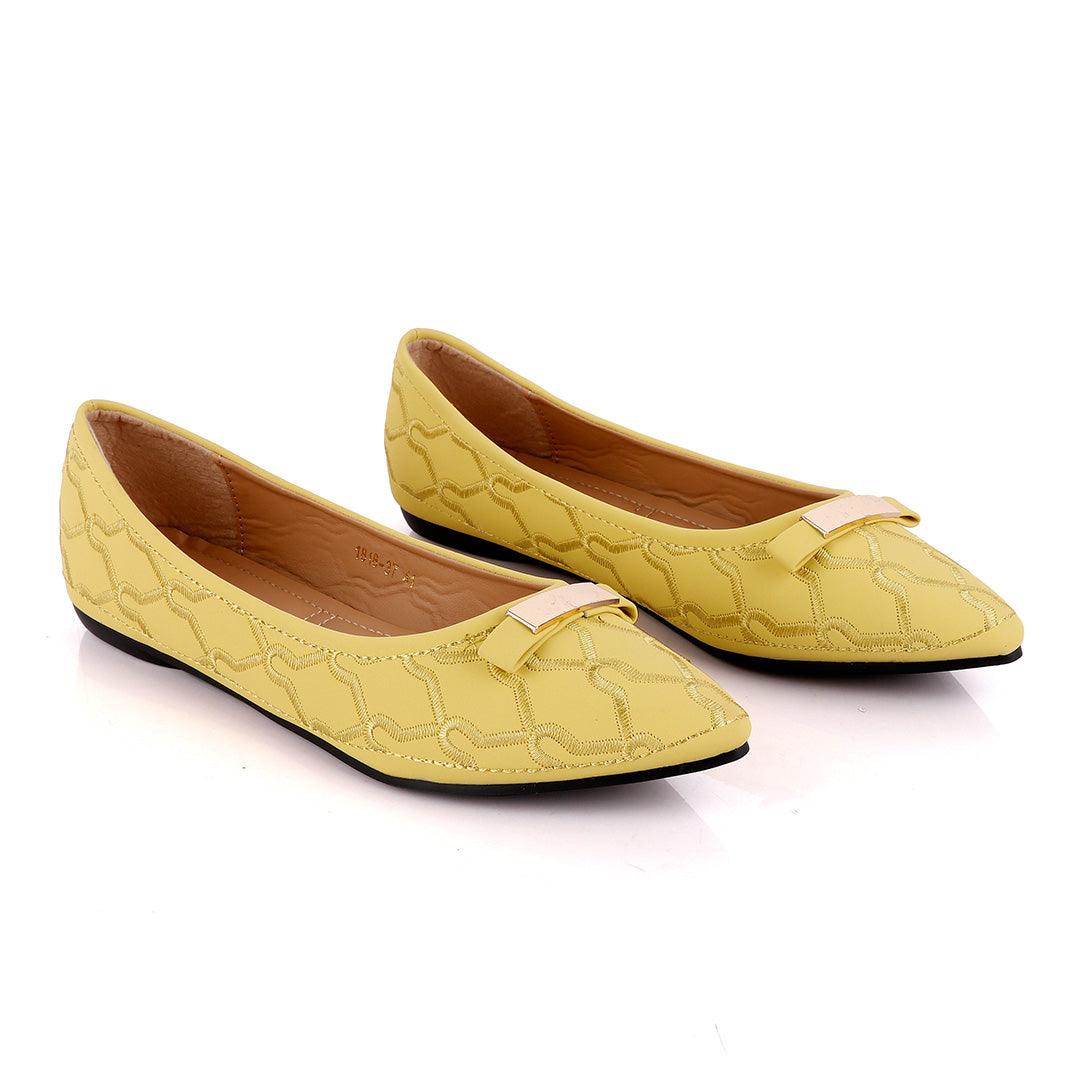 Fashionable Classic Office Woman's Flat Yellow shoe - Obeezi.com
