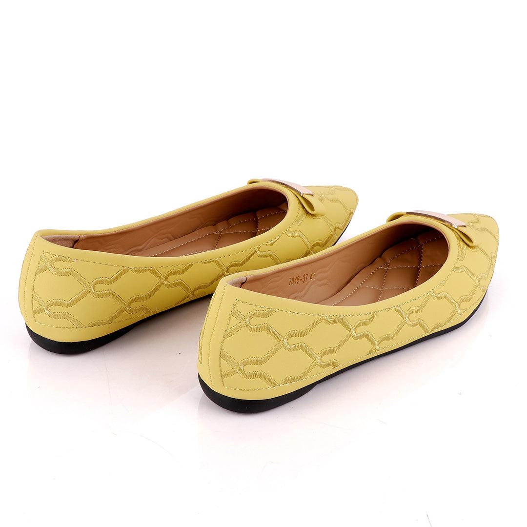 Fashionable Classic Office Woman's Flat Yellow shoe - Obeezi.com