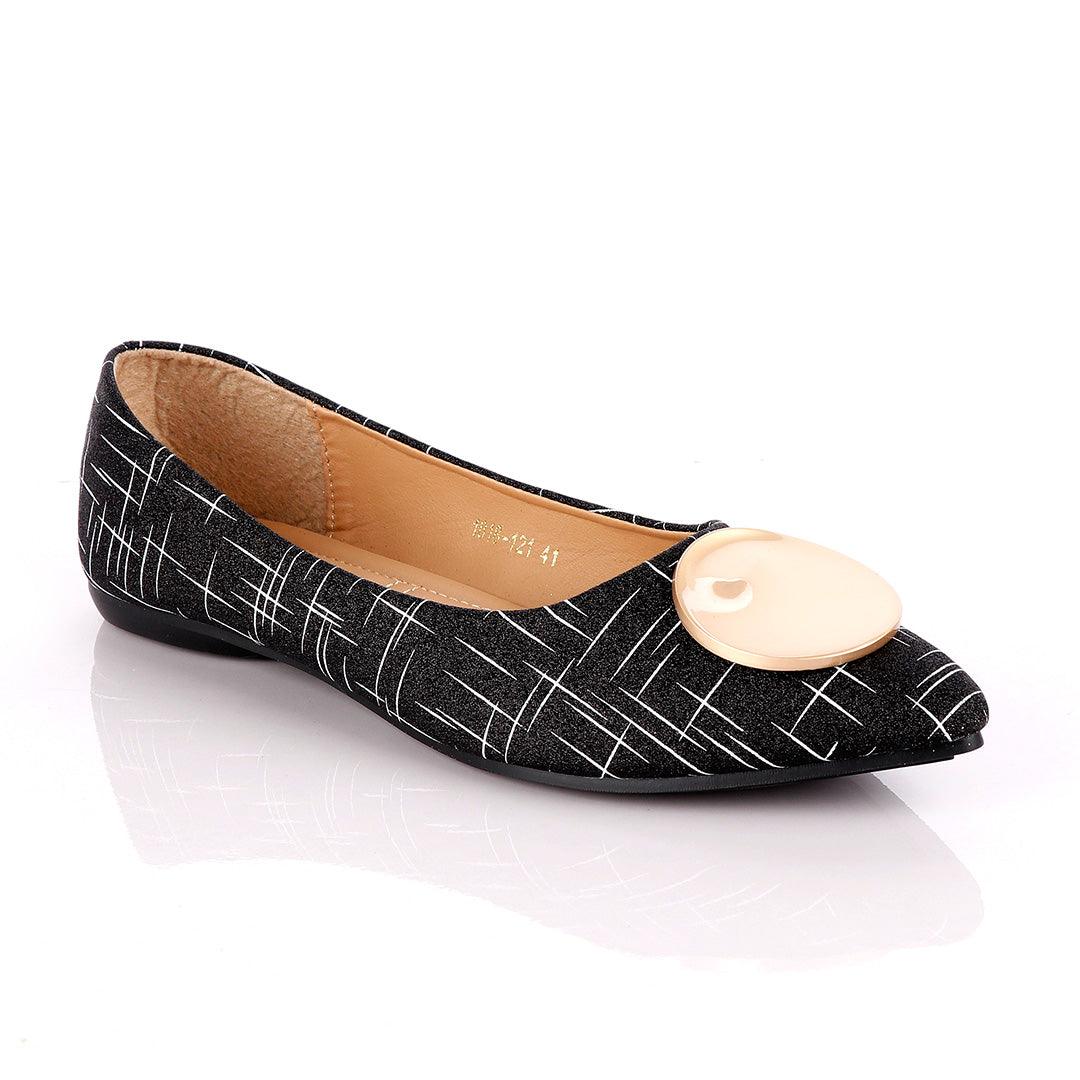 Fashionable Classic Shinning Black Women's Flat Shoe - Obeezi.com