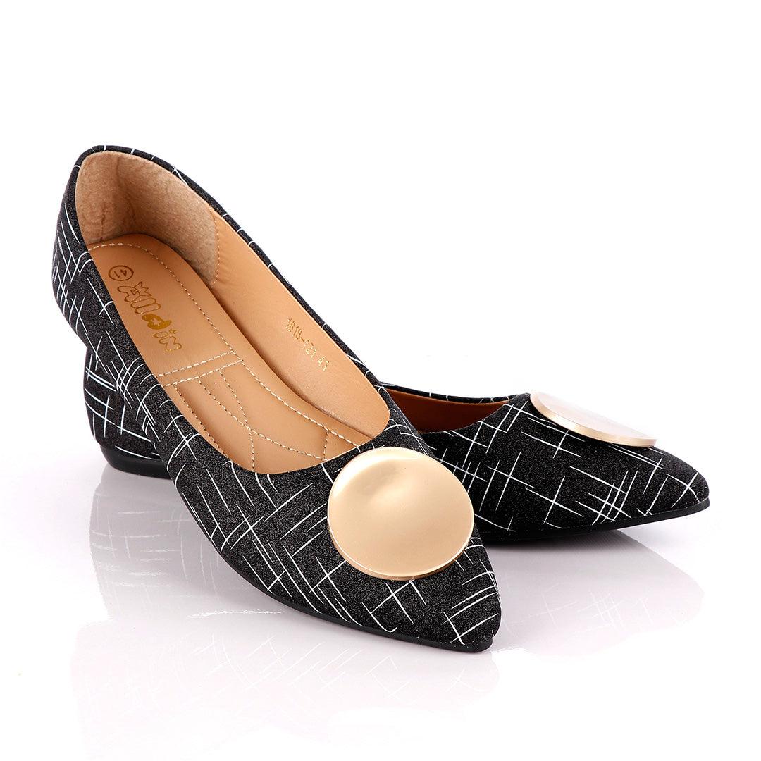 Fashionable Classic Shinning Black Women's Flat Shoe - Obeezi.com