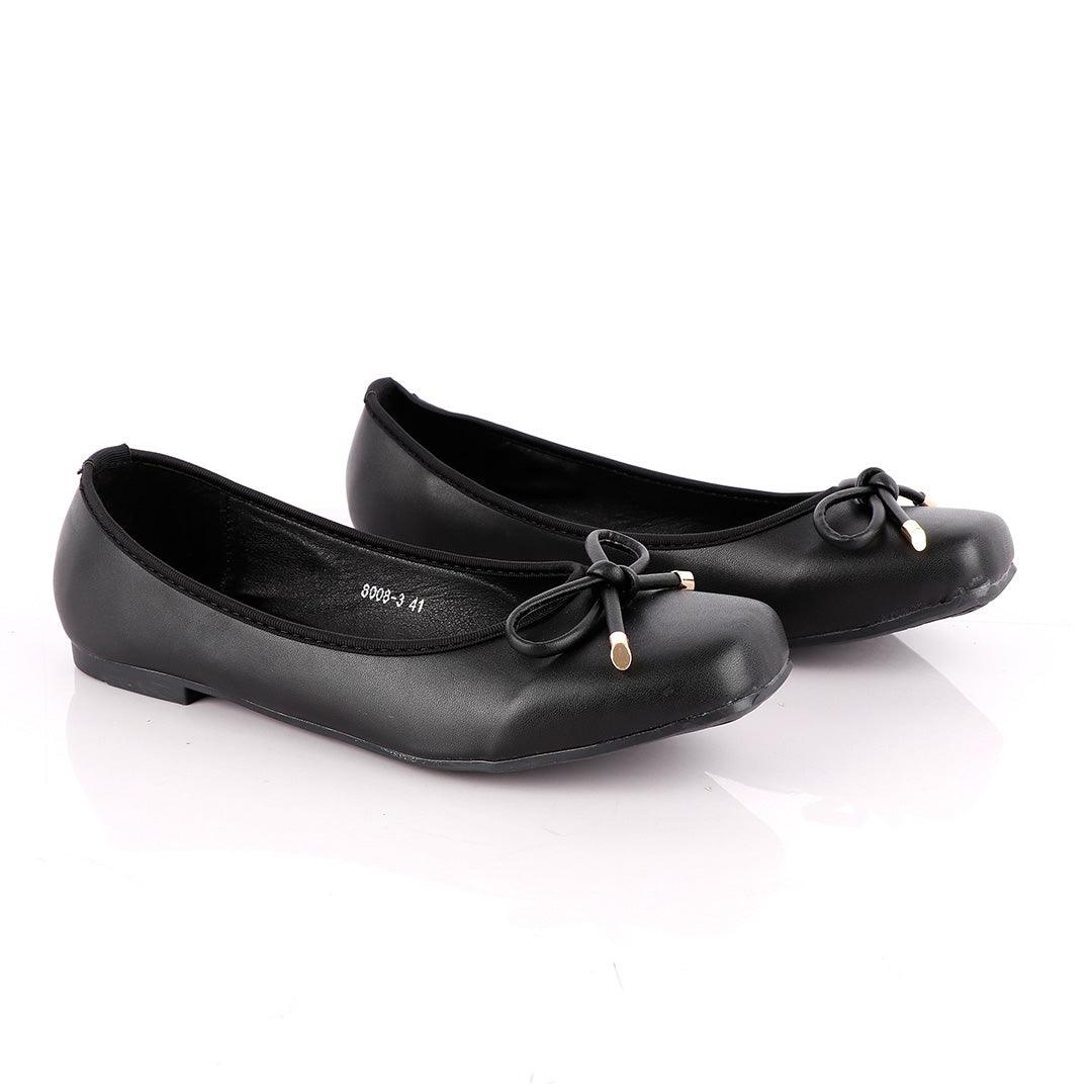 Fashionable Classic Women's Black Flat Shoe - Obeezi.com