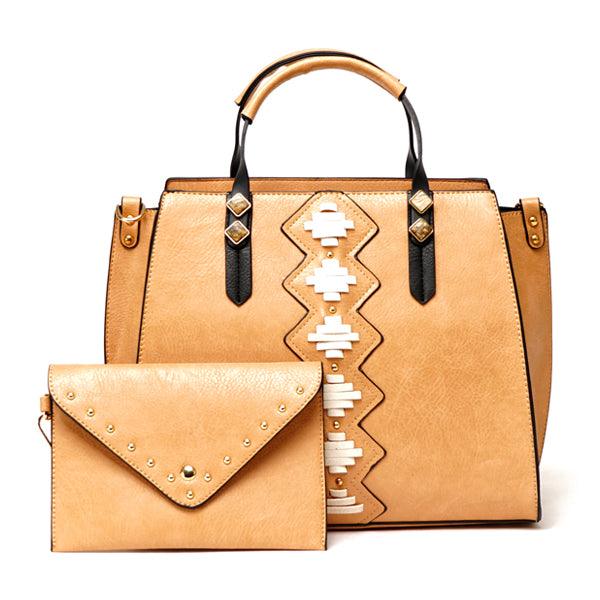 Fashionable Women Designer 2 in 1 Leather Orange Bags - Obeezi.com