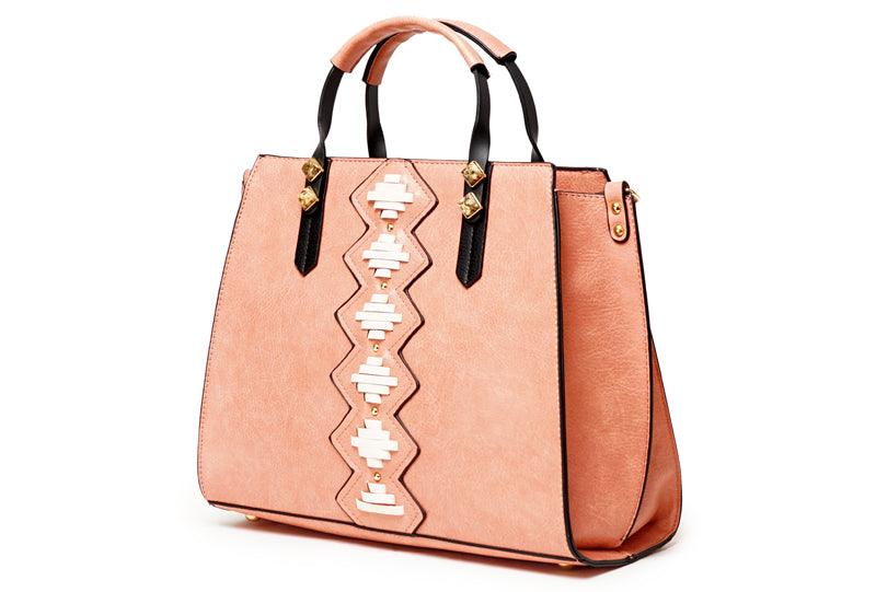 Fashionable Women Designer Leather Pink Bag - Obeezi.com