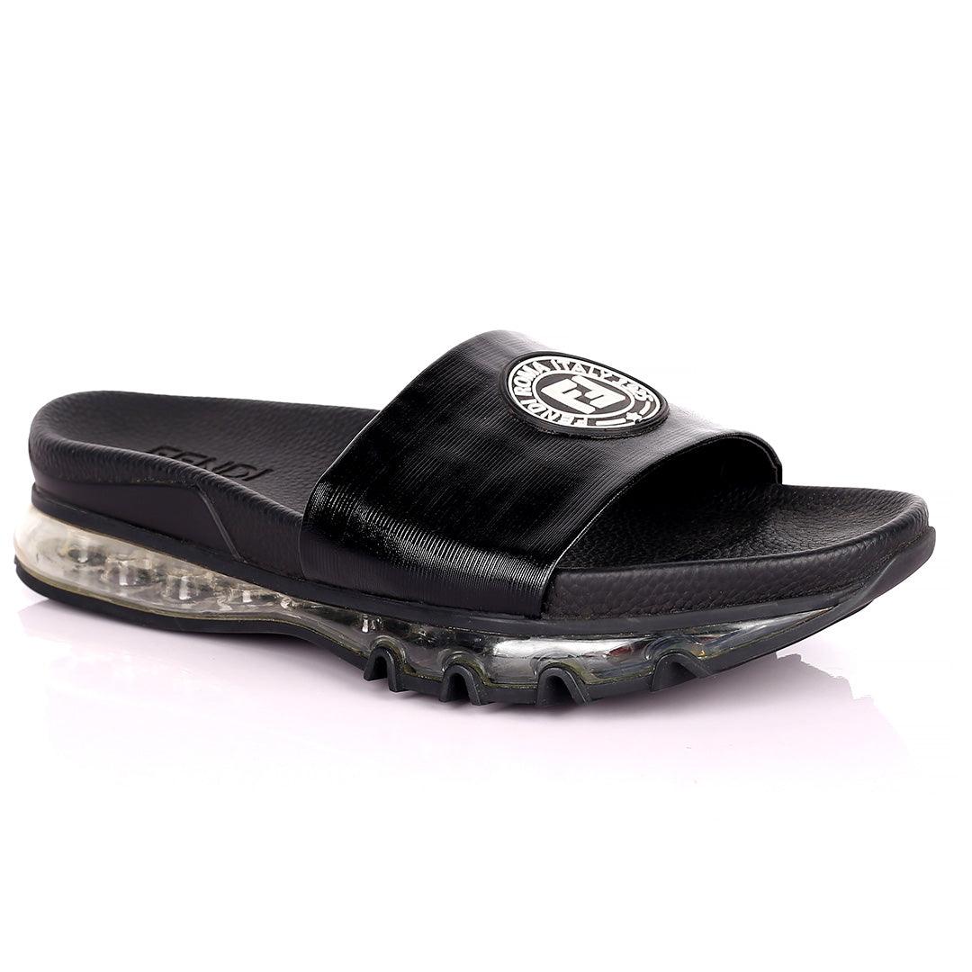 Fend Elegant Sneakers Sole Designed Black Slippers - Obeezi.com