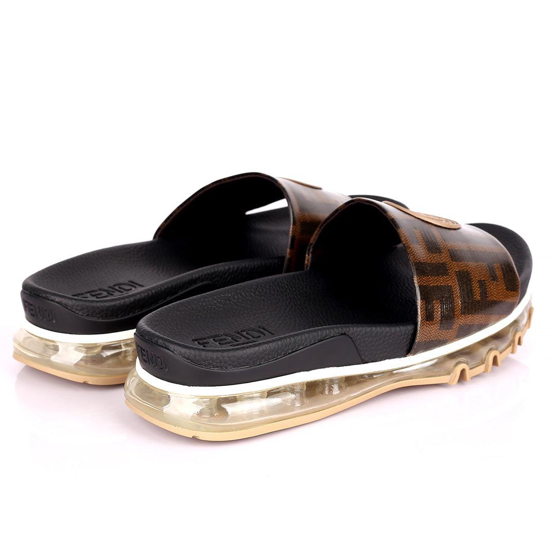 Fend Elegant Sneakers Sole Designed Brown Slippers - Obeezi.com