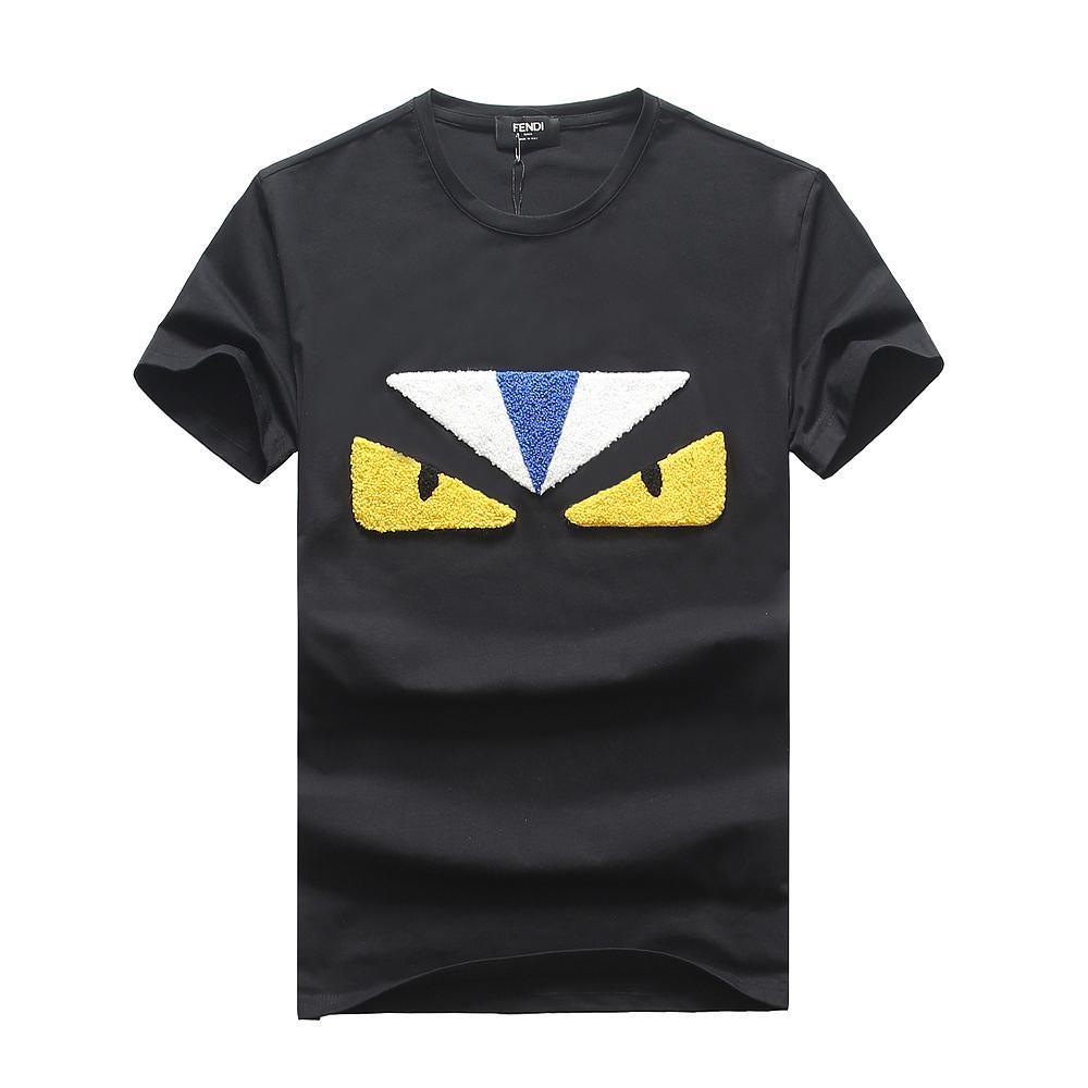 Fendi Embroided Teddy Face T Shirt- Black - Obeezi.com