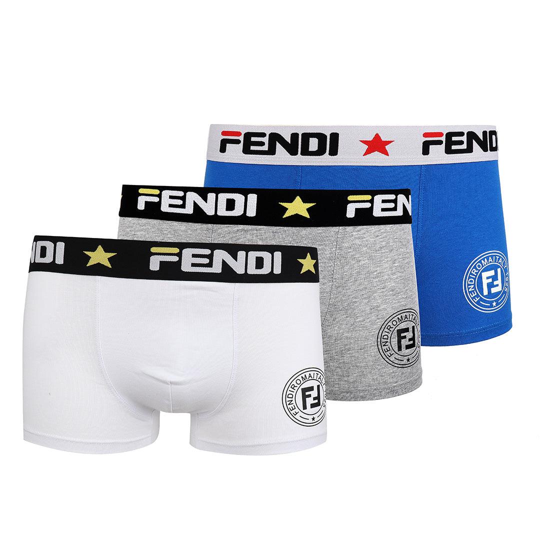 Fendi Roma Embroidered Logo Designed Boxers - Obeezi.com