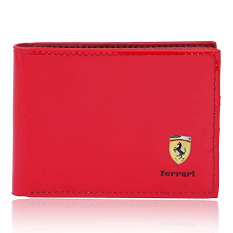 Ferrari Original Men's Red Shine Leather Wallet - Obeezi.com