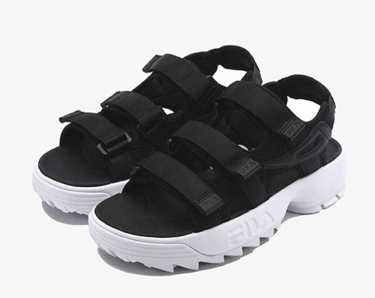 Fila Disruptor Sandals Black White - Obeezi.com
