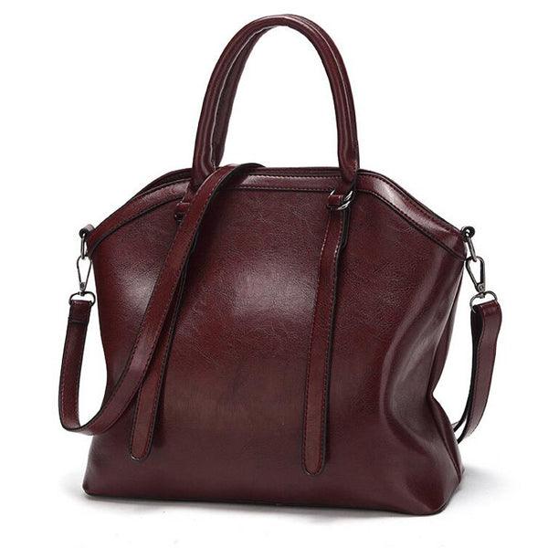 French Classic Woman Leather Brown Handbag - Obeezi.com