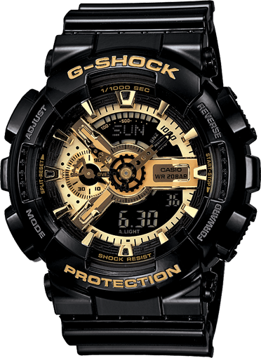 G-SHOCK Black GA110GB-1A Gold Dial - Obeezi.com