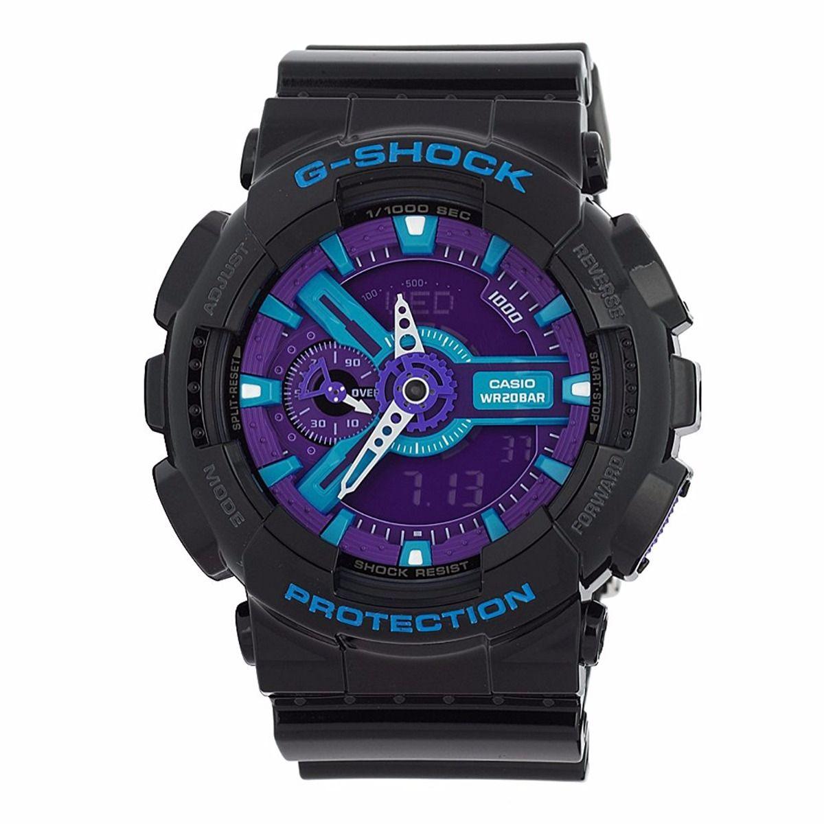 G Shock Black Purple Analogue and Digital Watch - Obeezi.com