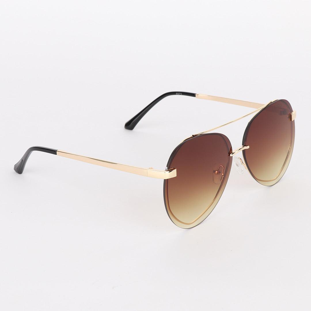 GC Gold Frame Acetate Metal Hand Brown Sunglasses - Obeezi.com