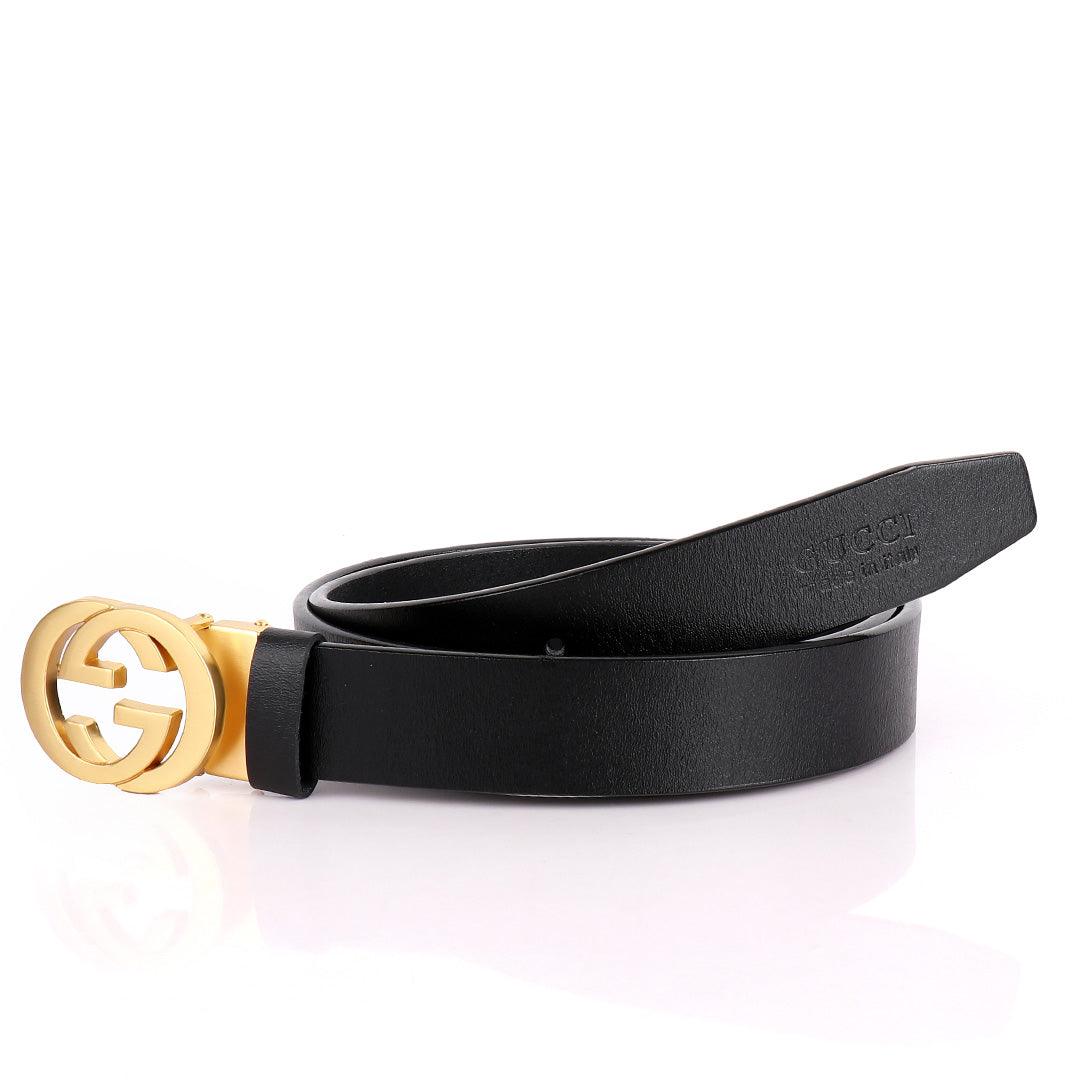 GC Gold Luxurious Men's Black Leather Belt - Obeezi.com