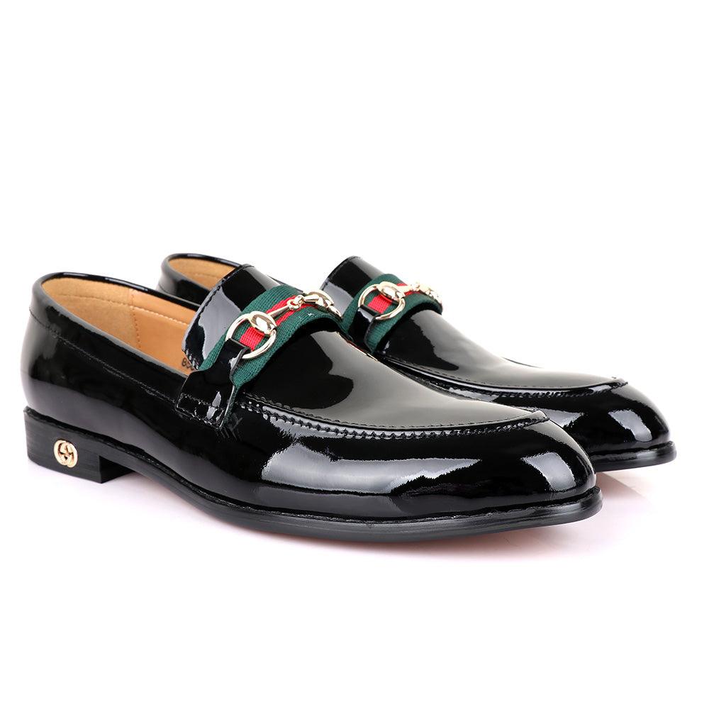 Gc Luxury Chain Black Wetlips Leather Shoe - Obeezi.com