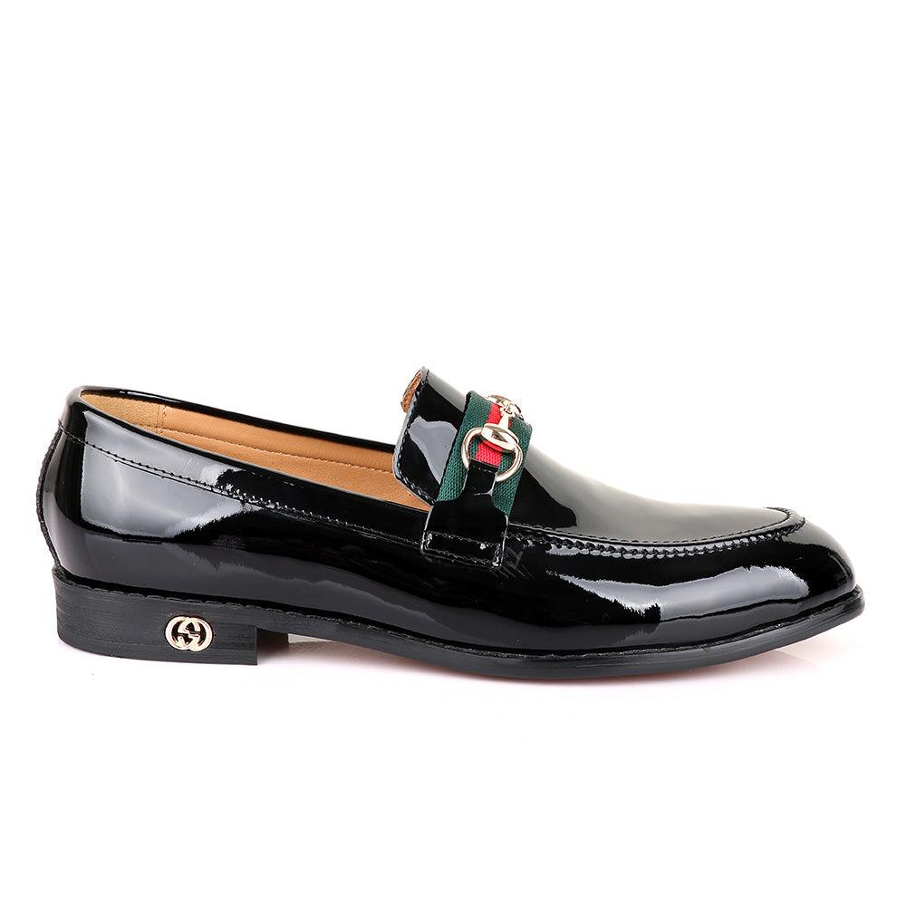 Gc Luxury Chain Black Wetlips Leather Shoe - Obeezi.com