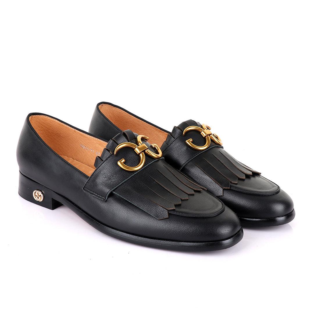 GC Luxury Crown Lashes Black Leather Shoe - Obeezi.com