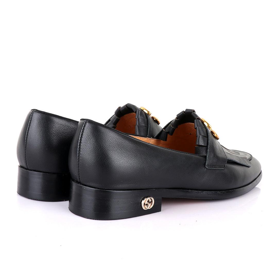 GC Luxury Crown Lashes Black Leather Shoe - Obeezi.com