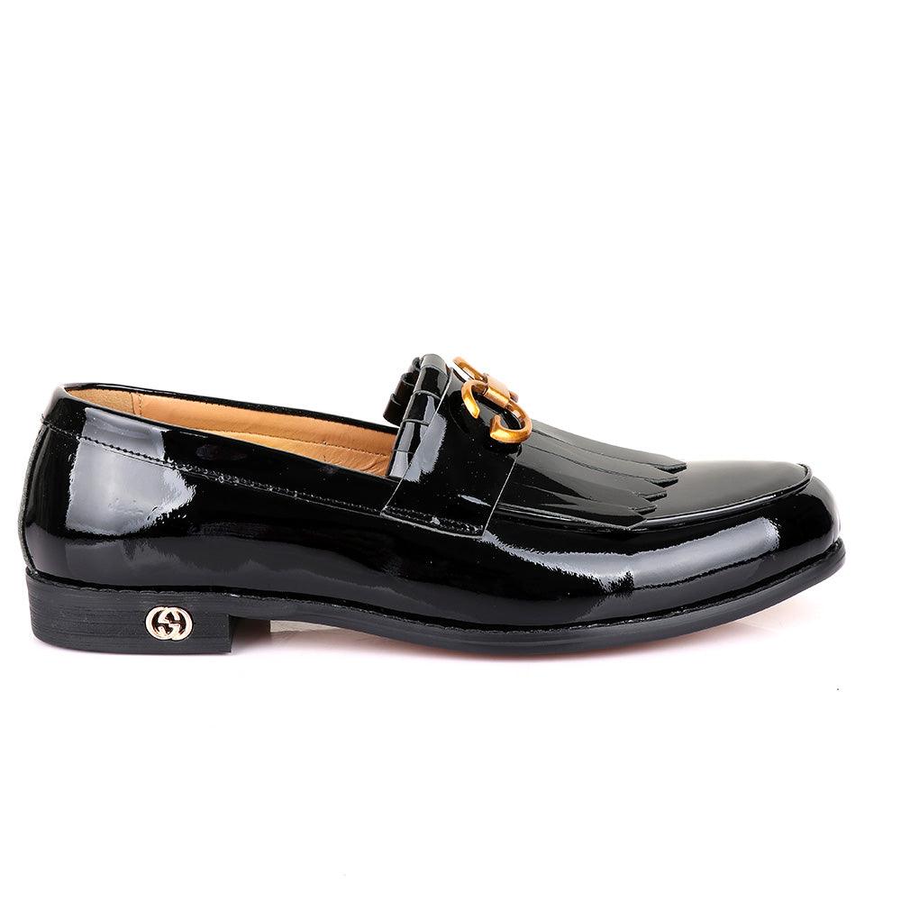 GC Luxury Crown Lashes Black Wetlips Leather Shoes - Obeezi.com
