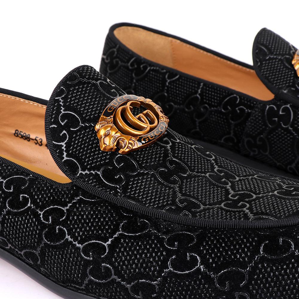 Gc Luxury Lion Head Black Leather Shoe - Obeezi.com