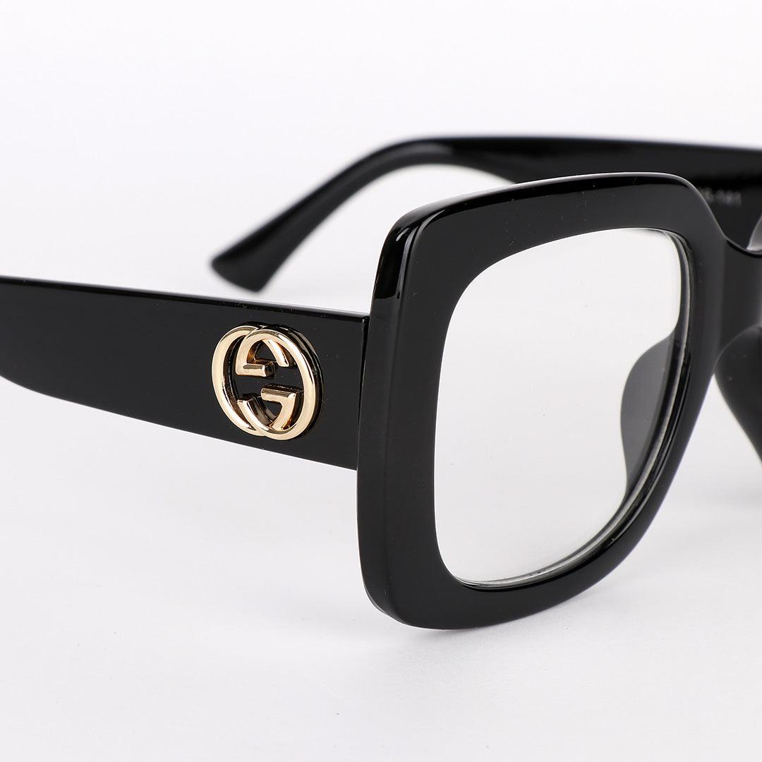 GC Luxury Square Crested Hand Black Sunglasses - Obeezi.com