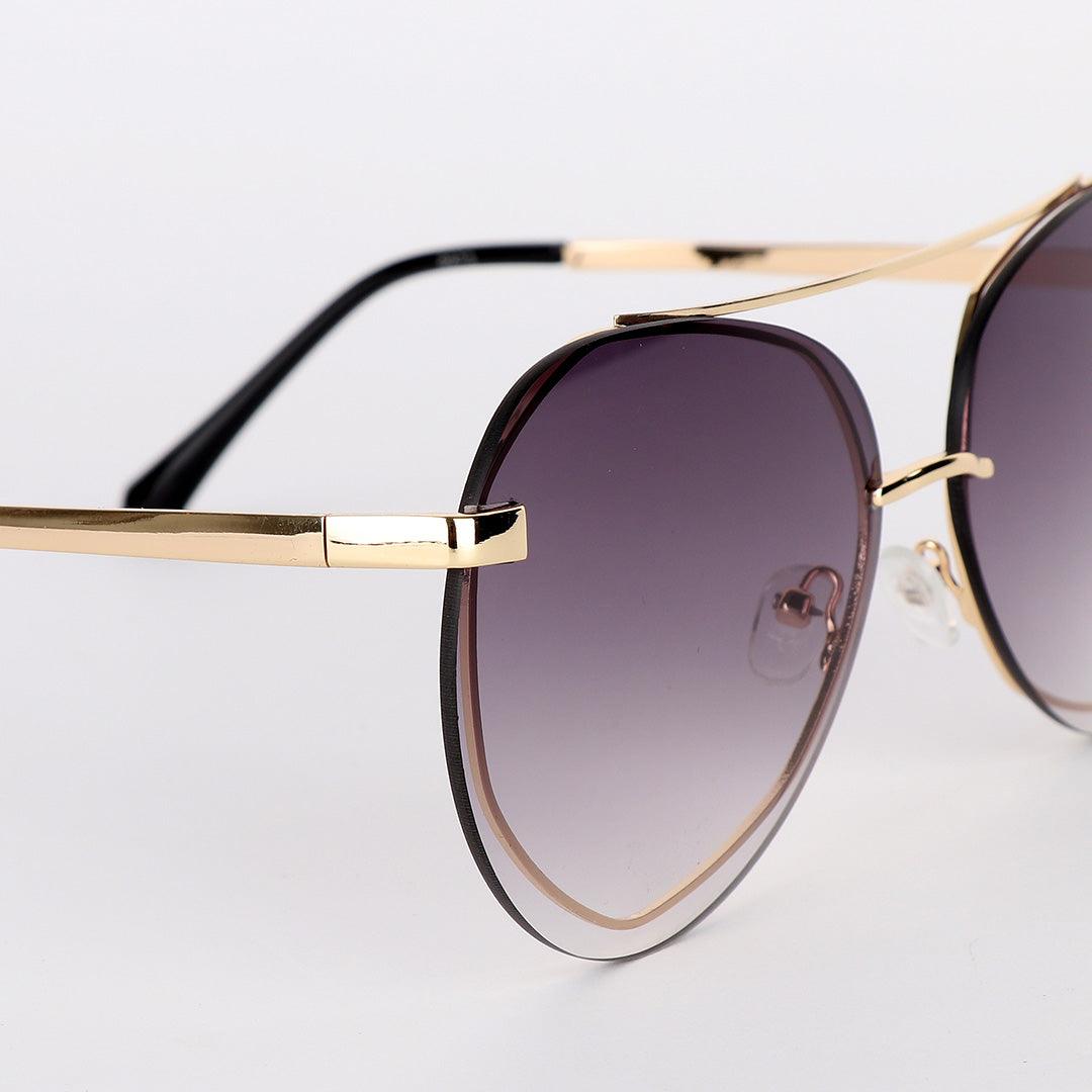 GC Rim frame Acetate And Gold Metal Brown Lens Sunglasses - Obeezi.com